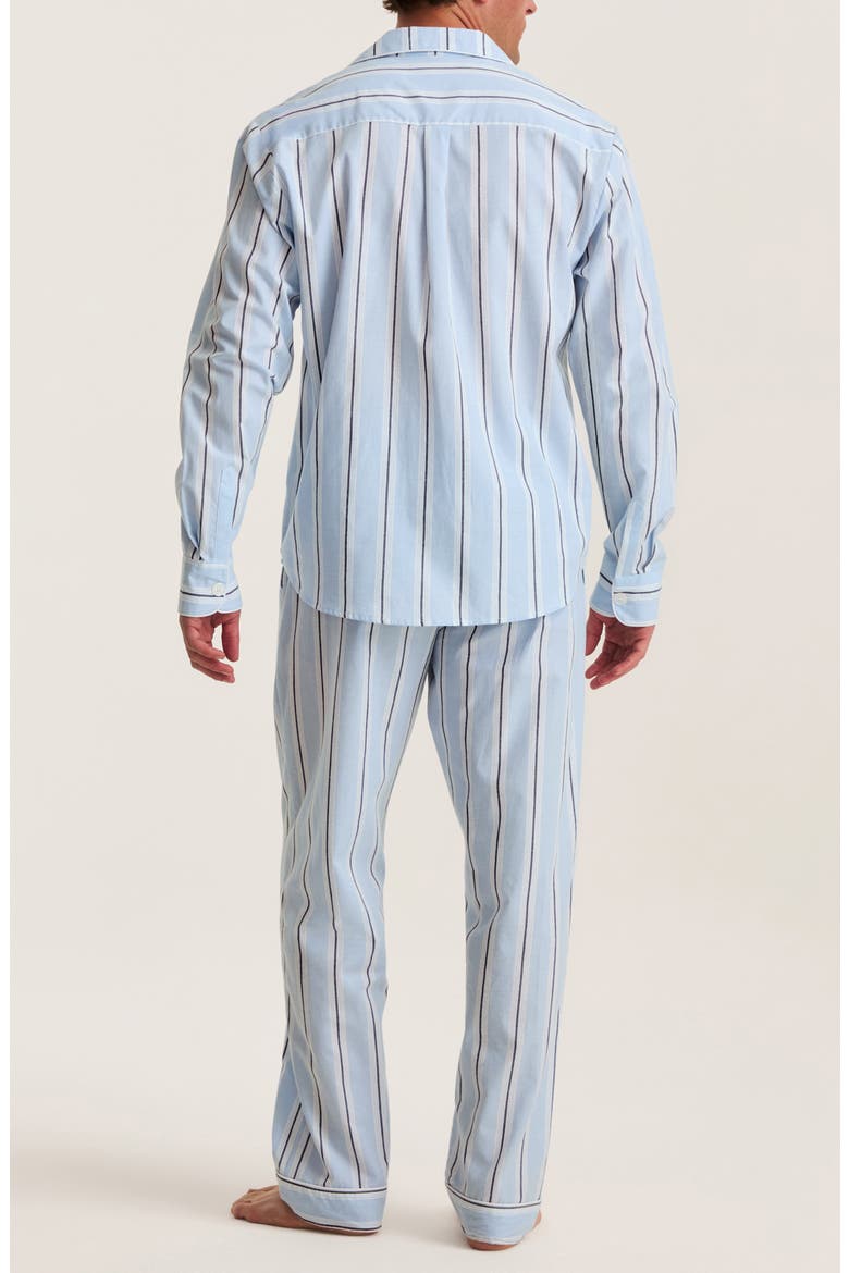 Classic Stripe Cotton Twill Pajamas, Alternate, color, BLUE