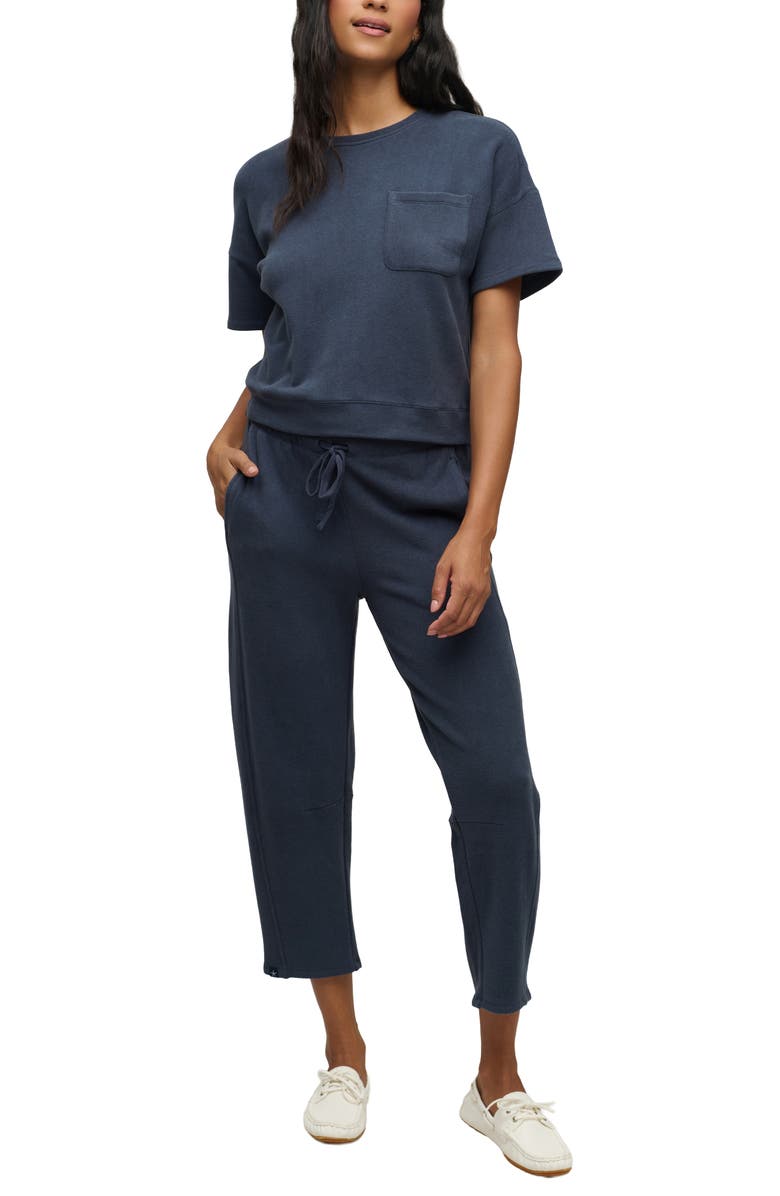 Barefoot Dreams<sup>®</sup> Brushed Fleece Seamed Ankle Pants, Alternate, color, Indigo