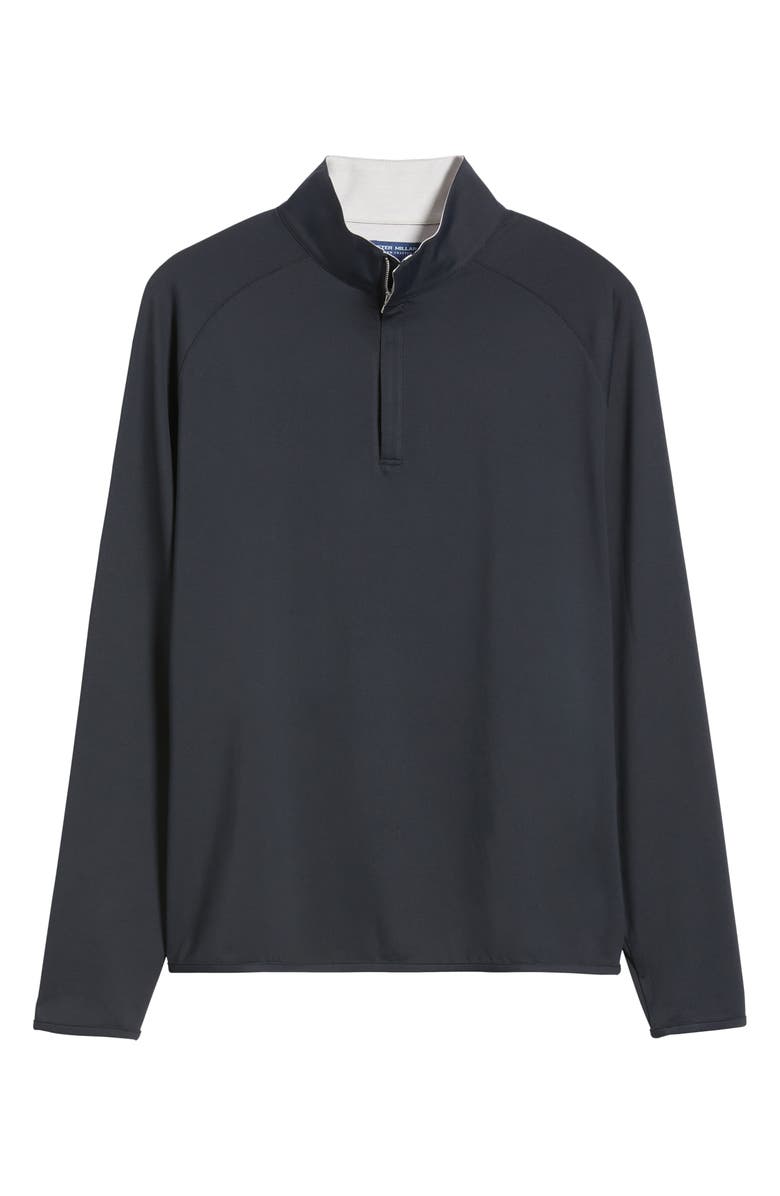 Peter Millar Crown Crafted Stealth Performance Quarter Zip Pullover, Alternate, color, Black