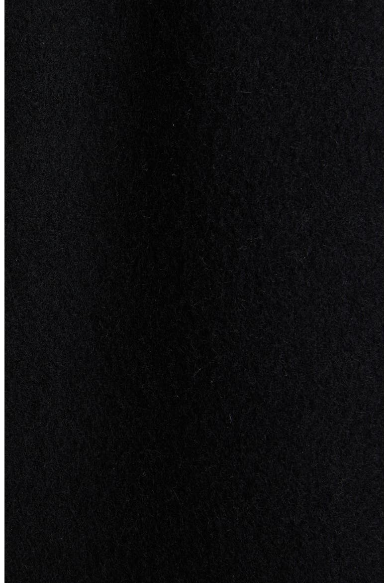 Richy Embroidered Hem Wool Flannel Coat, Alternate, color, BLACK