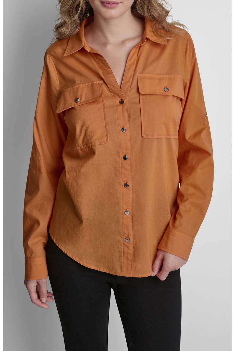 Roll Tab Shirt, Main, color, AMBERGLOW