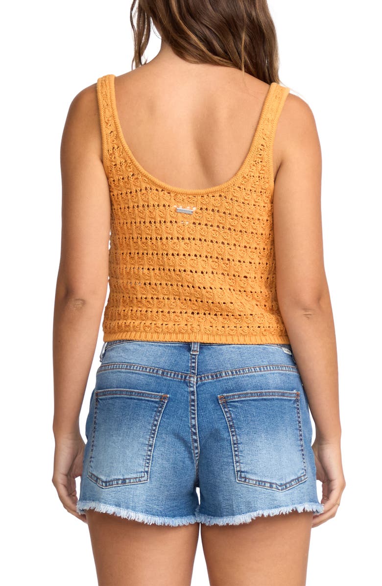 Billabong Open Stitch Crop Sweater Tank, Alternate, color, Clay