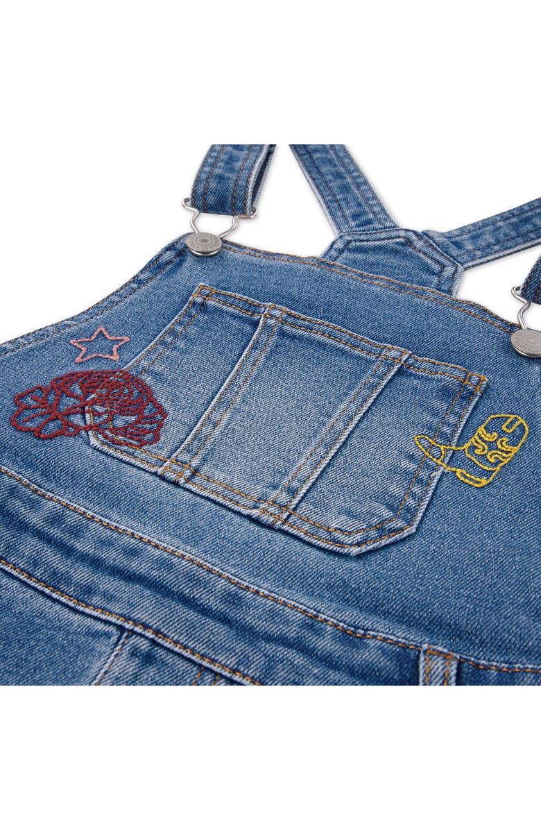 Levi's Kids' Embroidered Denim Overall Dress, Alternate, color, Dance Around