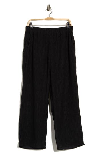 Eileen Fisher Ankle Wide Leg Pants In Black
