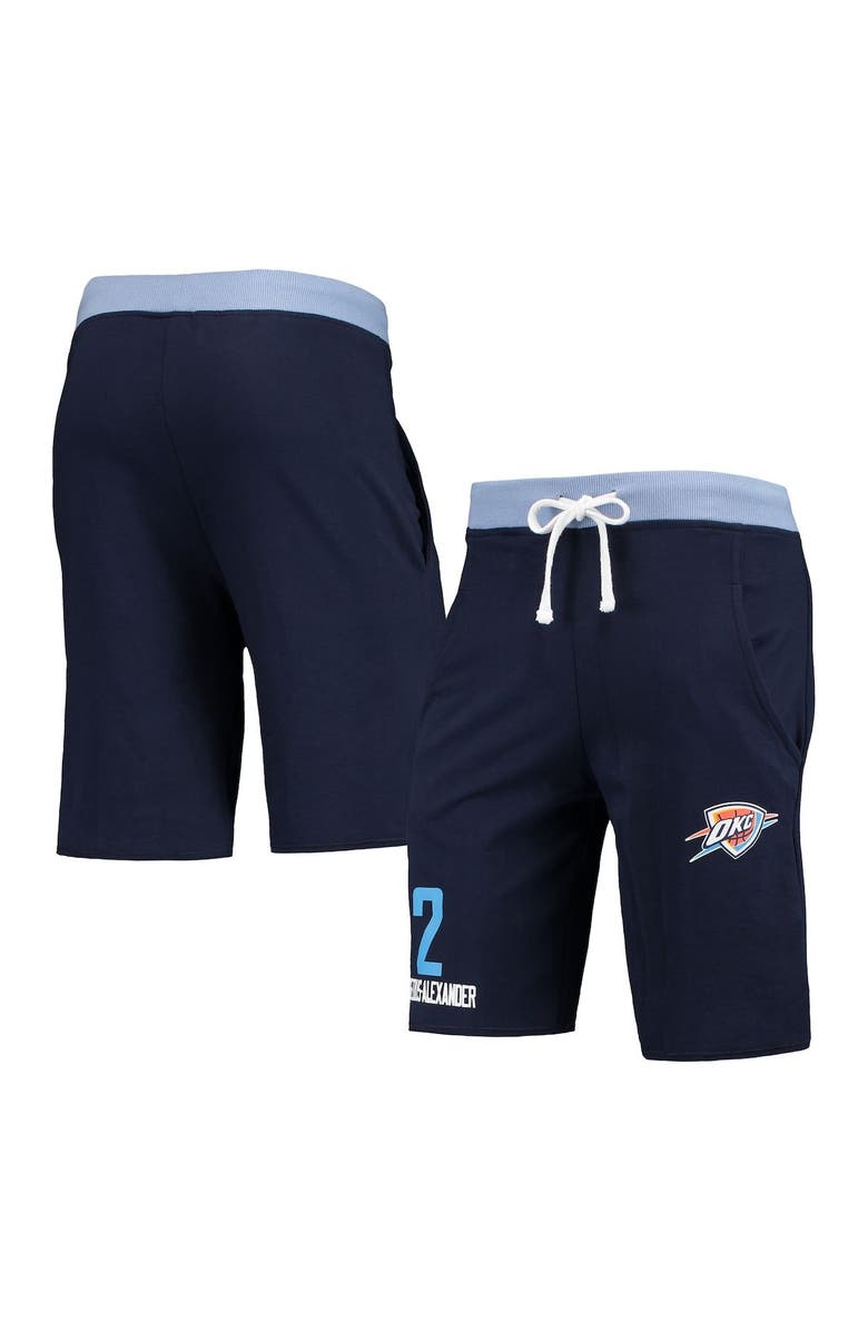 PROFILE Men's Shai Gilgeous-Alexander Navy Oklahoma City Thunder Name & Number French Terry Shorts, Main, color, 