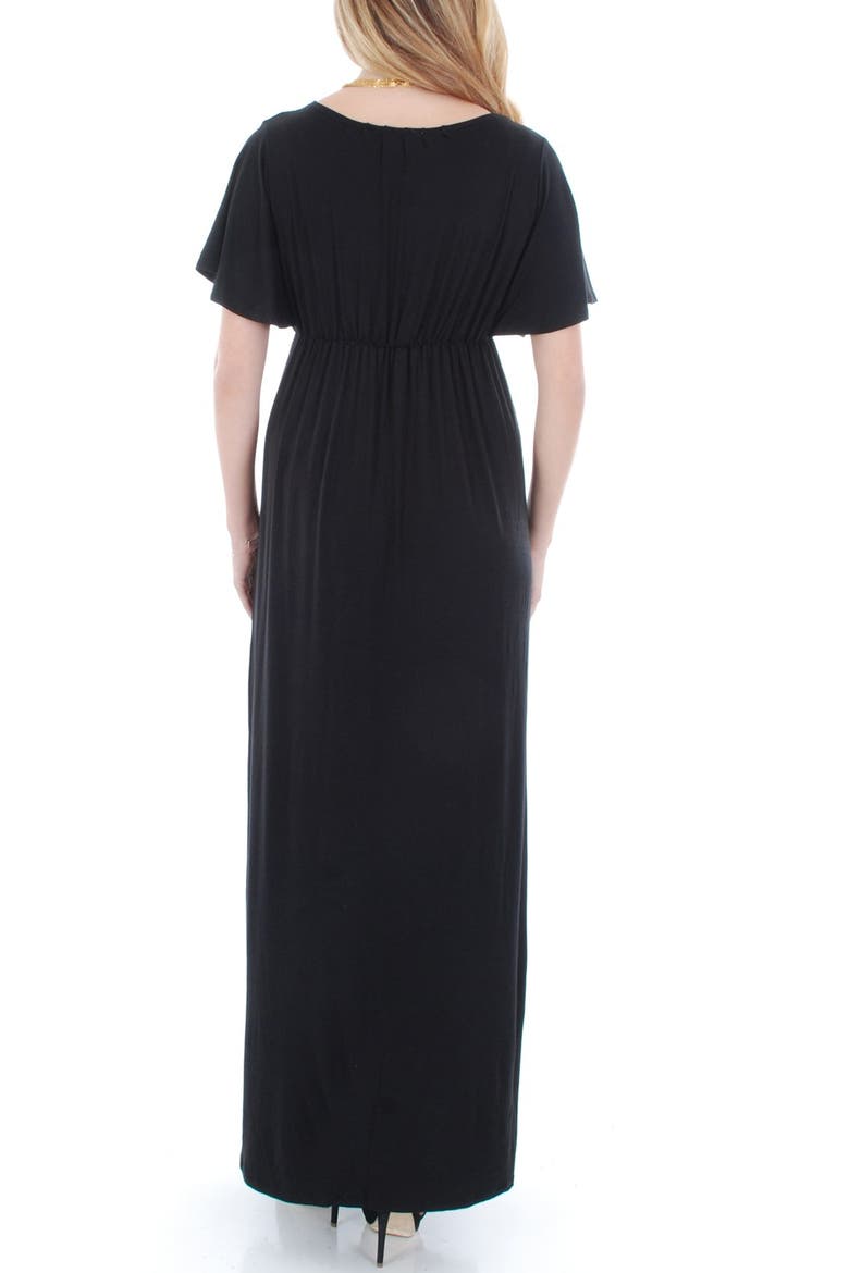 'Goddess' Maternity Maxi Dress, Alternate, color, BLACK