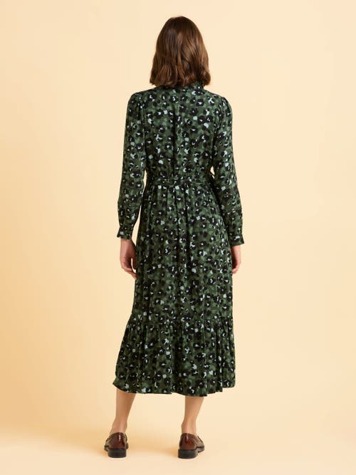 Brakeburn Luna Long Sleeve Button Midi Dress In Green