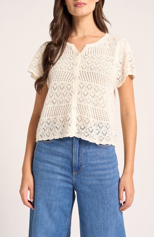 Matty M Orla Short Sleeve Cardigan In White