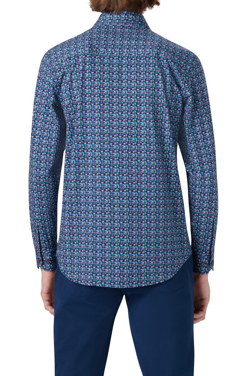 Bugatchi OoohCotton<sup>®</sup> Geo Print Button-Up Shirt, Alternate, color,
