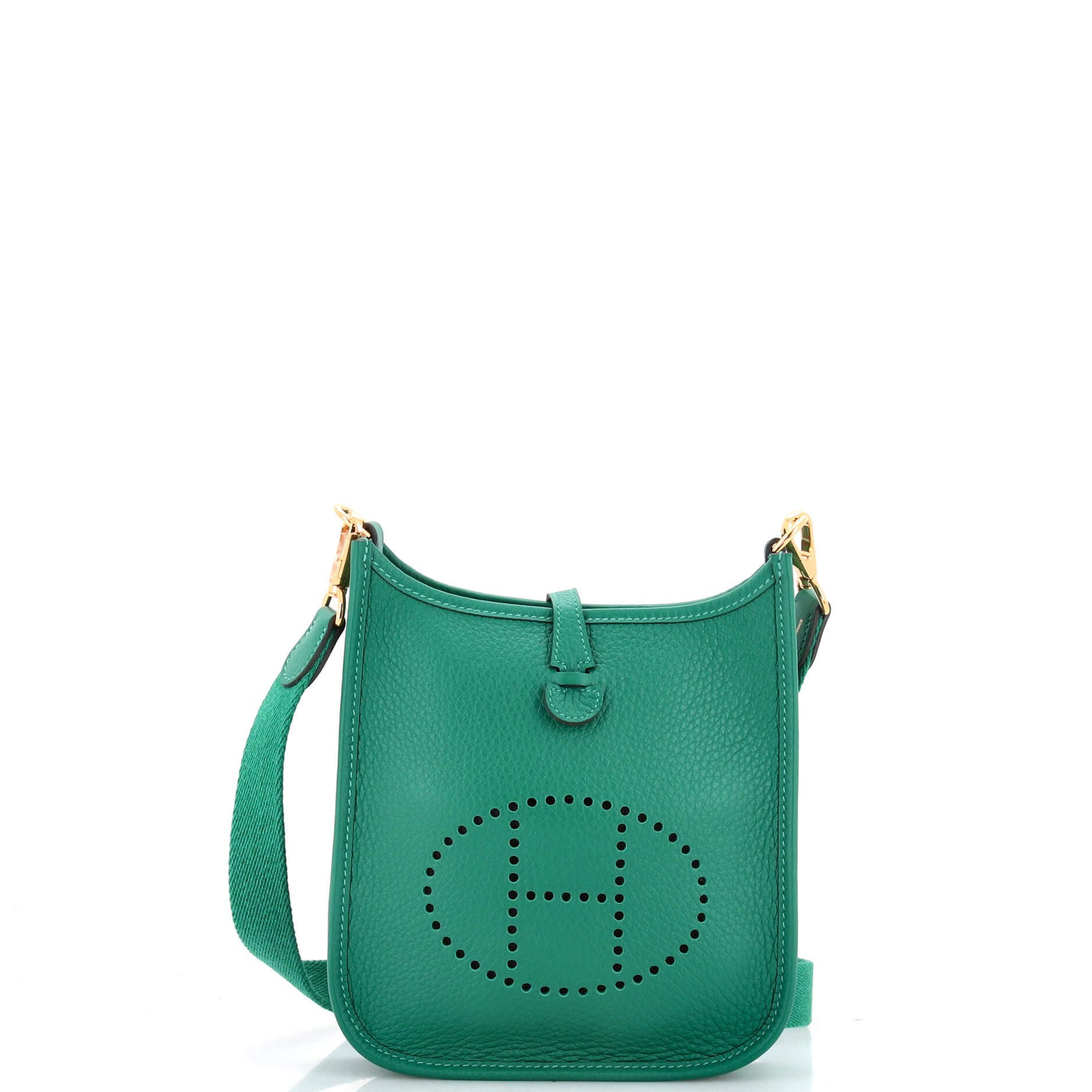 Pre-Owned Hermes Evelyne Bag Gen III Clemence TPM, Main, color, Vert Vertigo