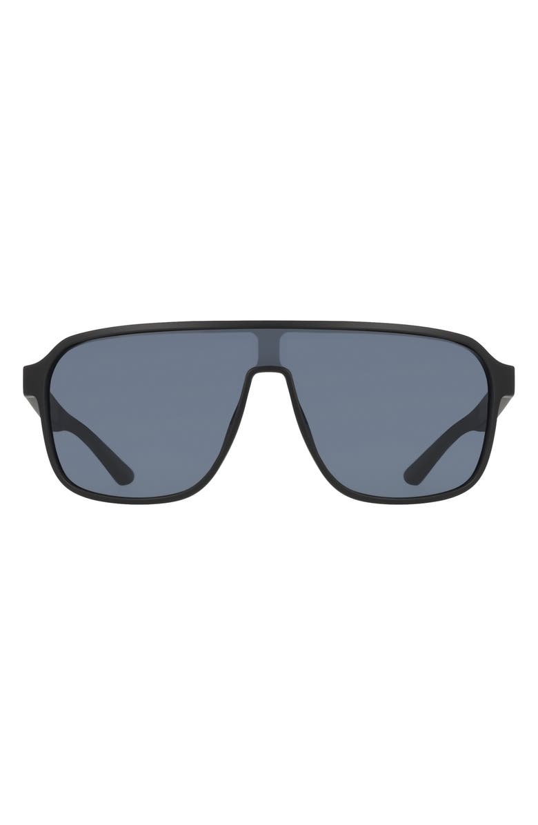 Nike Vintage Flyer 64mm Shield Sunglasses, Main, color, Matte Black / Grey