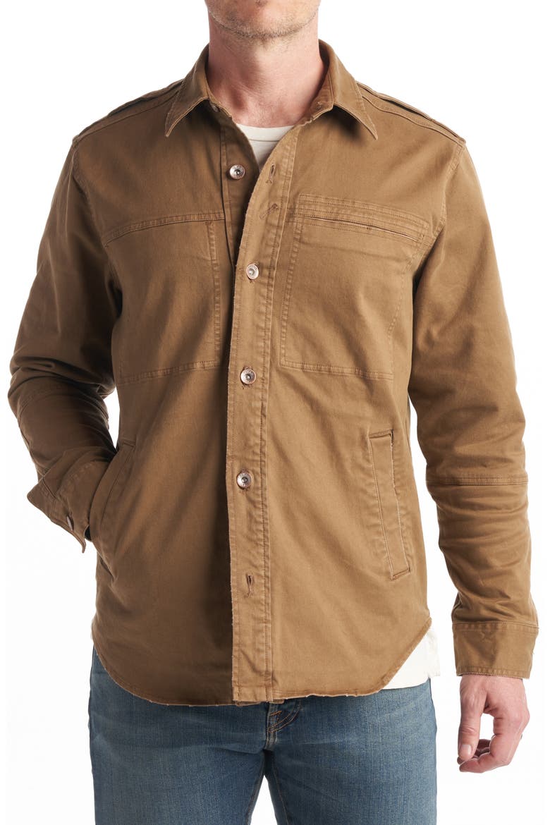 Orion Midcentury Twill Shirt Jacket, Main, color, UMBER