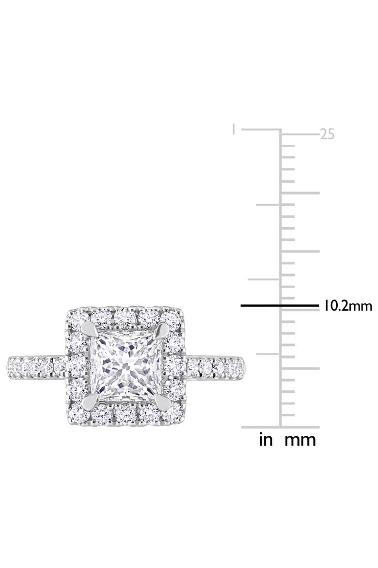 2 CTW Lab-Grown Diamond Princess Halo Ring 14k, Alternate, color, White Gold