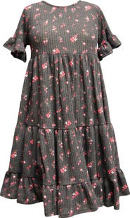 Ava & Yelly AVA AND YELLY Brushed Thermal Floral Print Dress