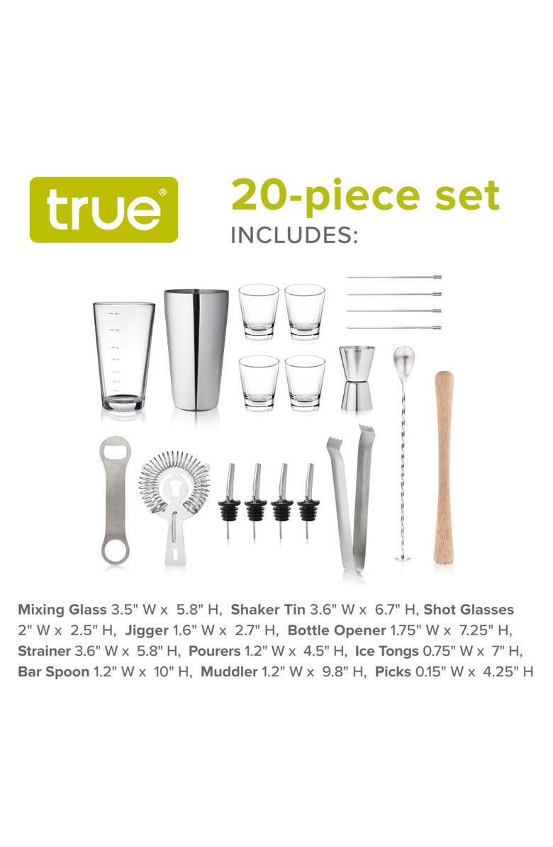 true 20 Piece Barware Set, Alternate, color, Assorted