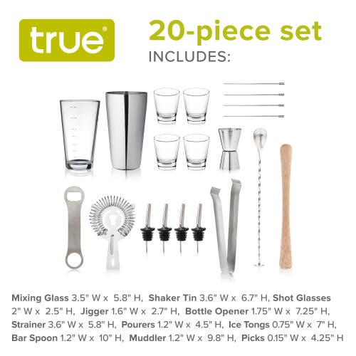 True 20 Piece Barware Set In Multi