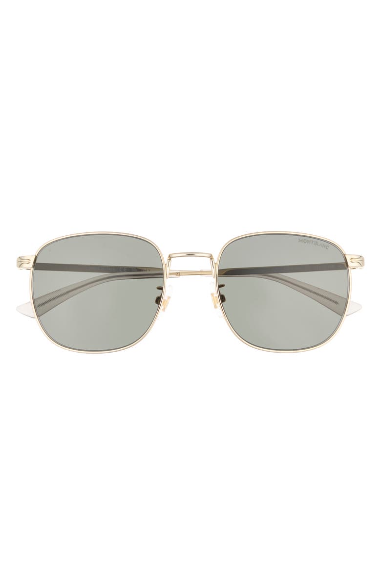 Montblanc 54mm Square Sunglasses, Main, color, Gold Gold Grey