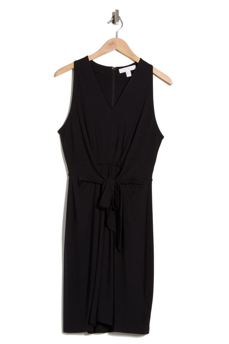 Wisteria Sleeveless Tie Waist Dress, Main, color, NOIR