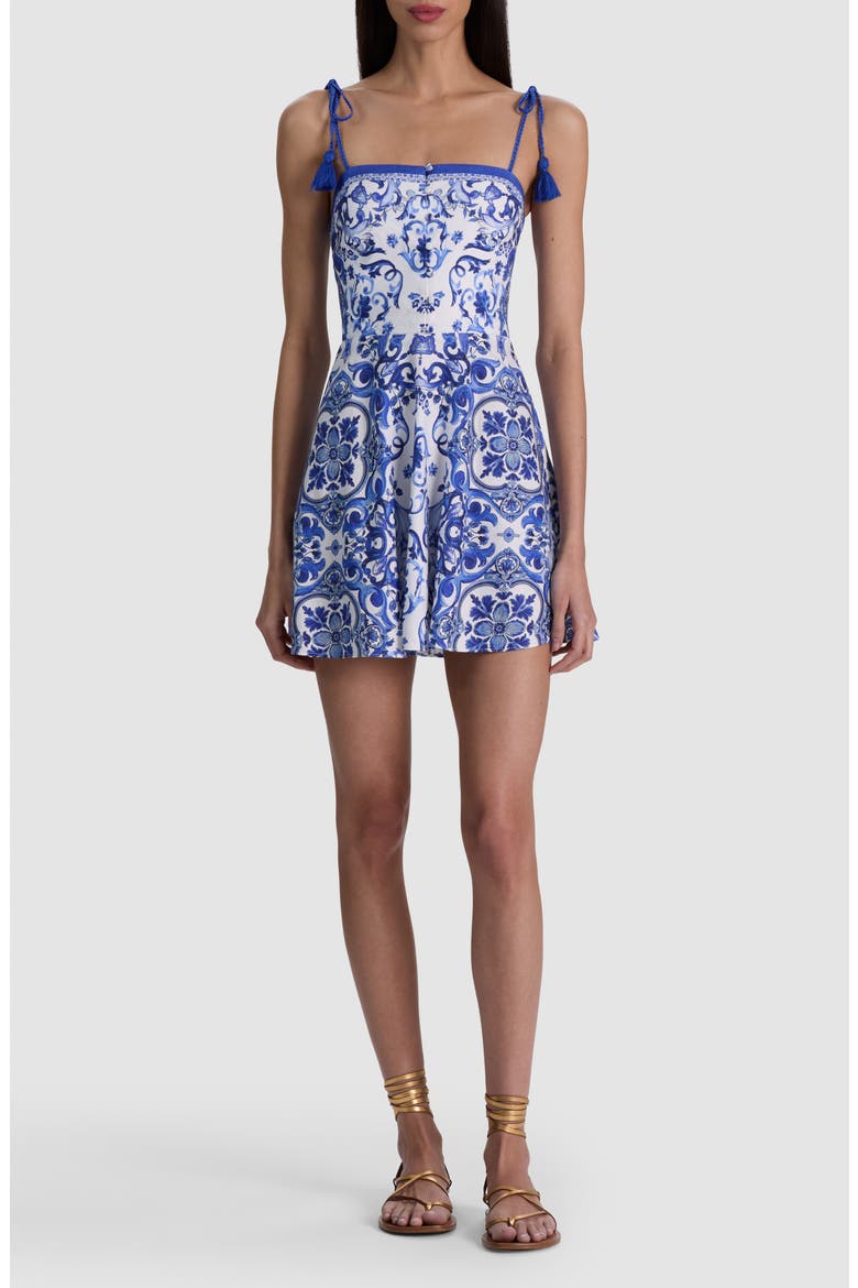 Glinda Tassel Strap Linen Blend Minidress, Main, color, SOLSTICE