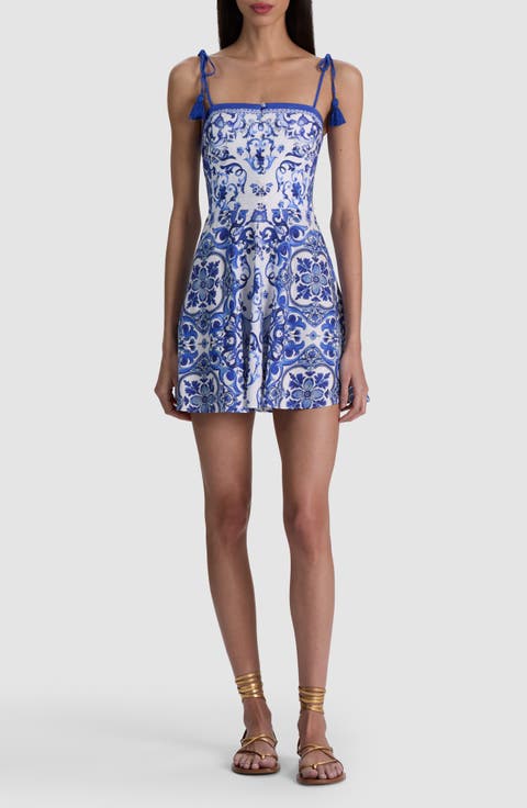 Glinda Tassel Strap Linen Blend Minidress
