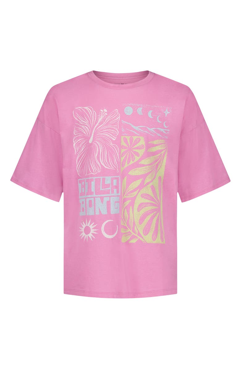 Billabong Kids' Summer Oversize Cotton Graphic T-Shirt, Main, color, Cyclamen