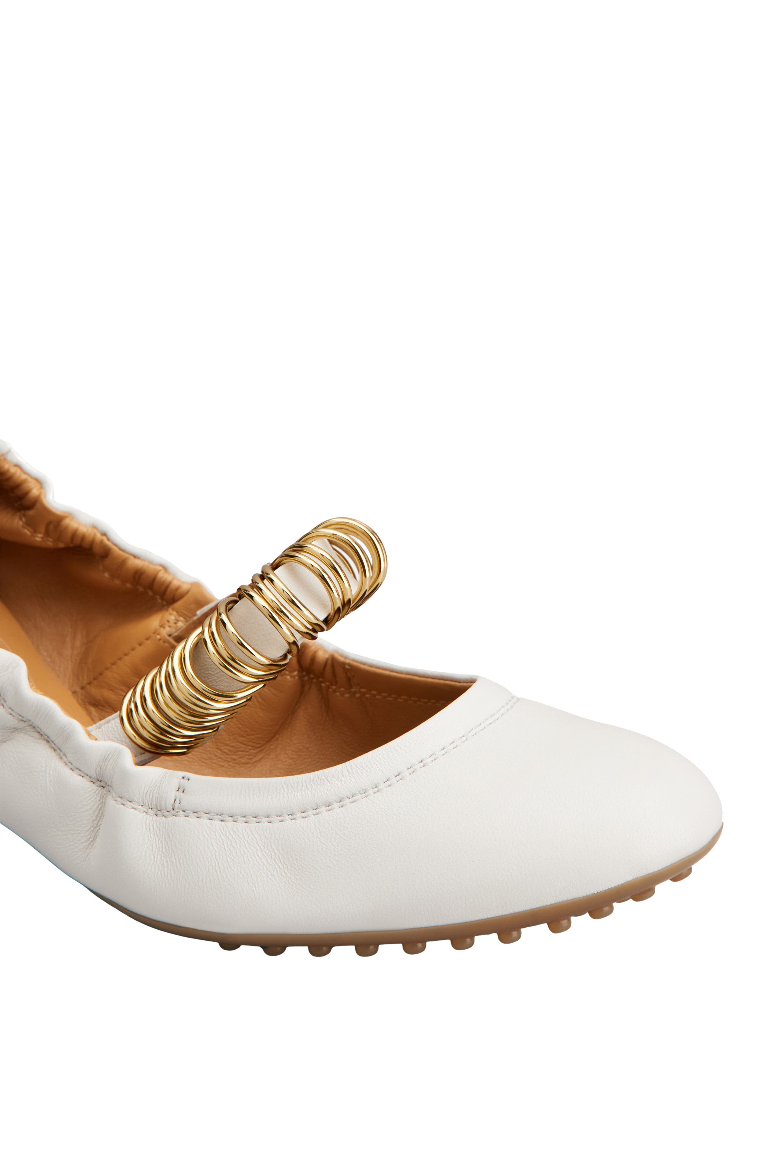 Tod's Ring Embellished Mary Jane, Alternate, color, Bianco Calce