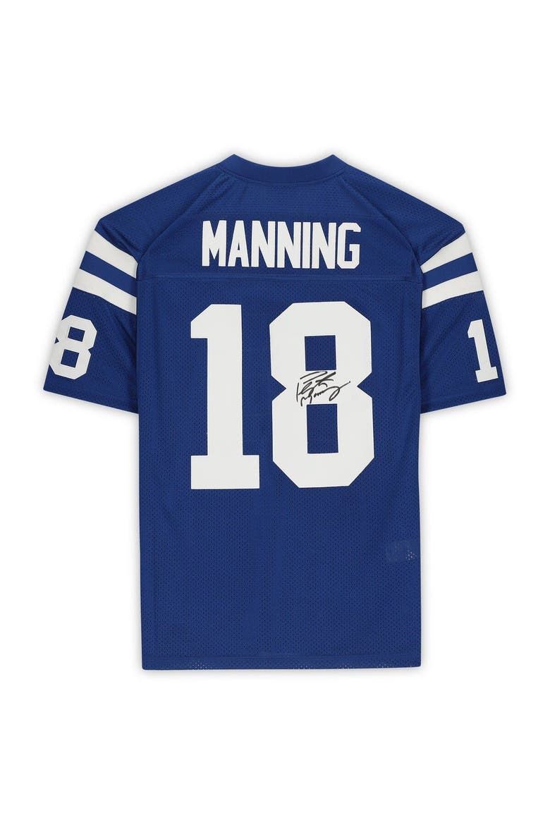 Peyton Manning Indianapolis Colts Autographed Mitchell & Ness Blue Authentic Jersey, Alternate, color, Blue
