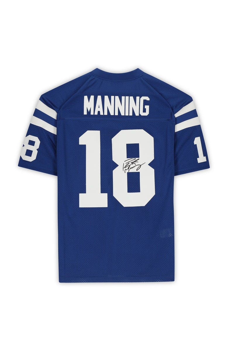 FANATICS AUTHENTIC Peyton Manning Indianapolis Colts Autographed Mitchell & Ness Blue Authentic Jersey, Alternate, color,