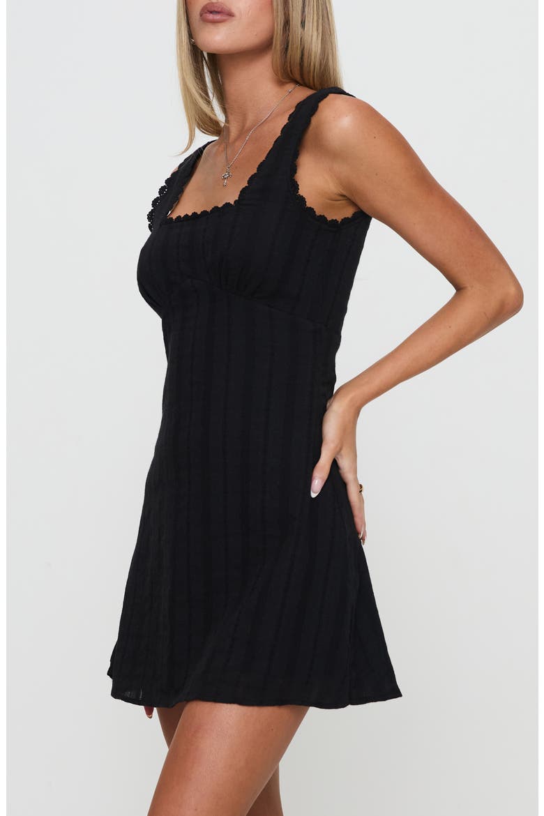 Dasha Cotton Fit & Flare Minidress, Alternate, color, BLACK