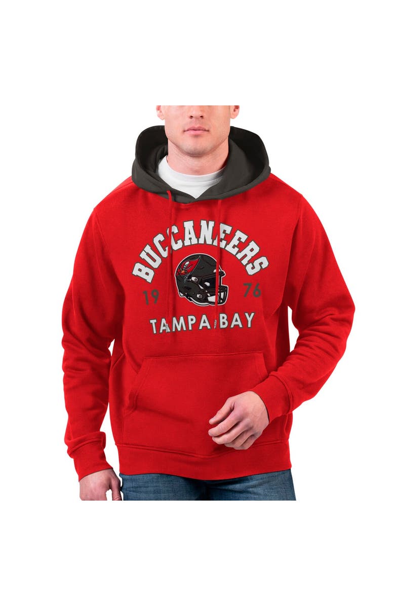 G-III SPORTS BY CARL BANKS Men's G-III Sports by Carl Banks Red Tampa Bay Buccaneers Colorblock Pullover Hoodie, Alternate, color,