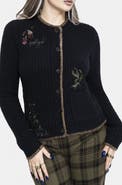 Disturbia Ame Embroidered Blanket Stitch Cardigan