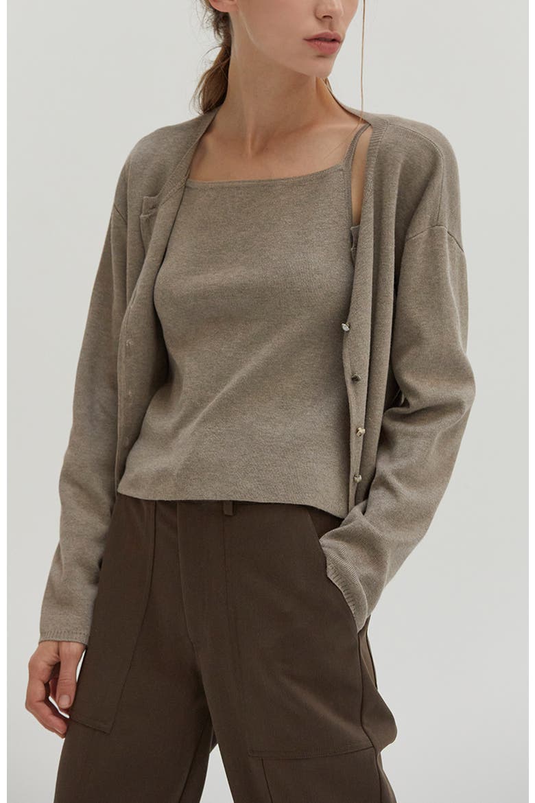 Cardigan Set, Main, color, Taupe