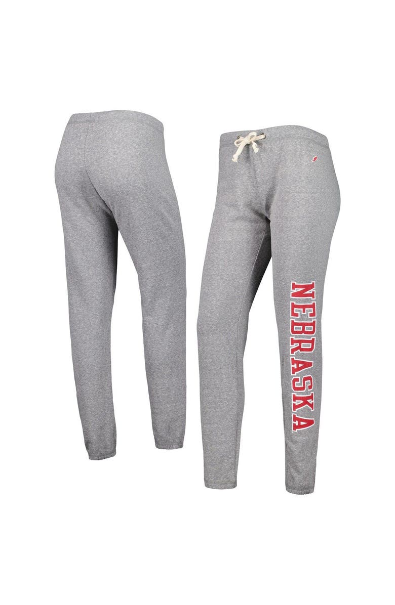 LEAGUE COLLEGIATE WEAR Women's League Collegiate Wear Heather Gray Nebraska Huskers Victory Springs Tri-Blend Jogger Pants, Main, color, 