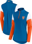 FANATICS Women's Fanatics Branded Royal/Orange New York Mets Authentic Fleece Quarter-Zip Jacket