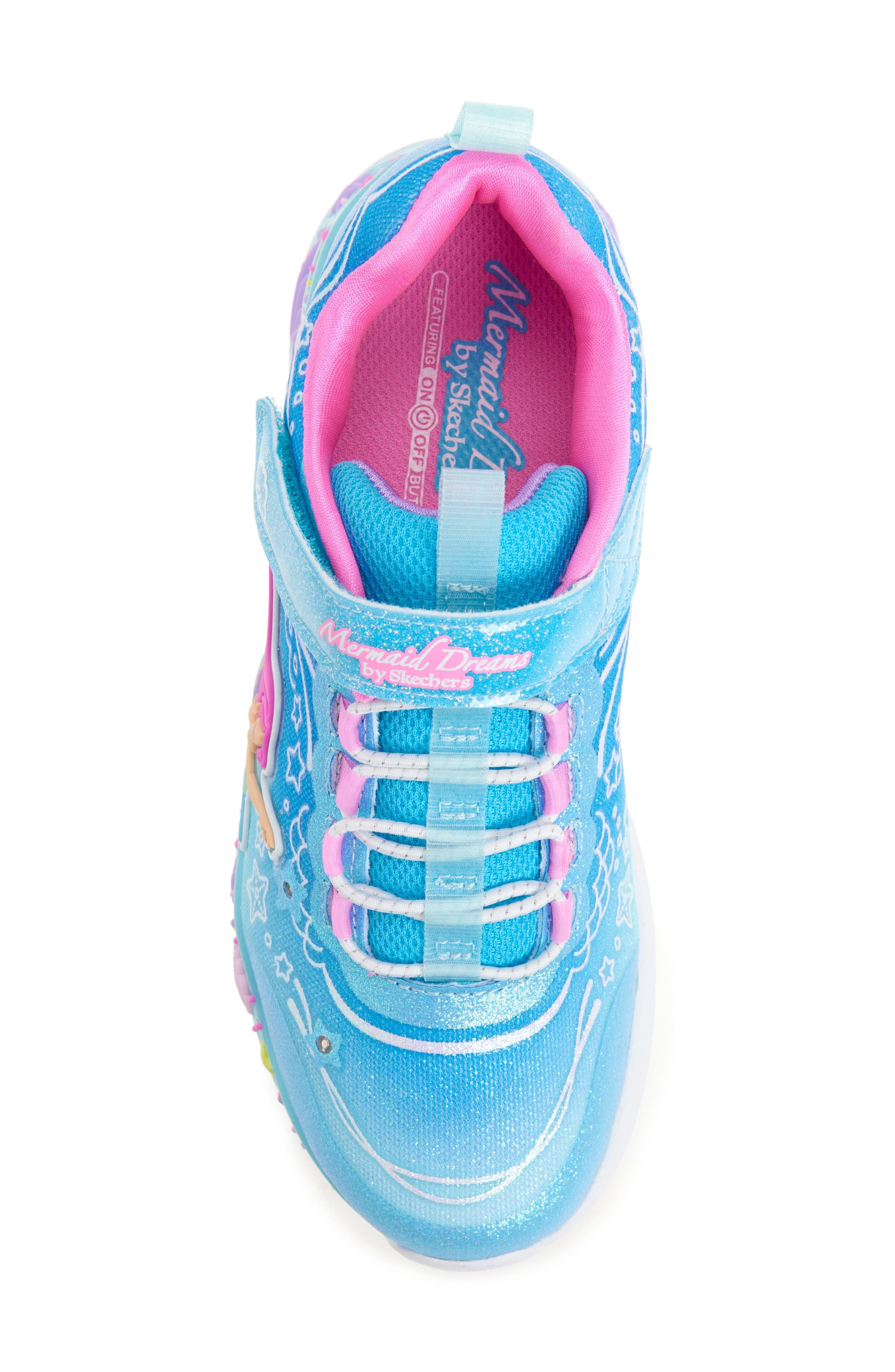SKECHERS Kids' Mermaid Dreams S-Light Sneaker, Alternate, color, Blue/ Multi
