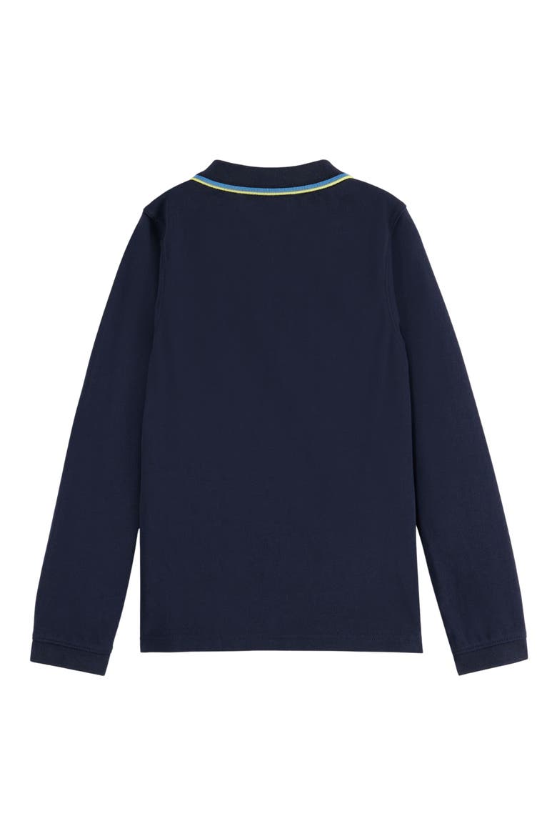 Kids' Long Sleeve Cotton Piqué Polo, Alternate, color, SKY CAPTAIN