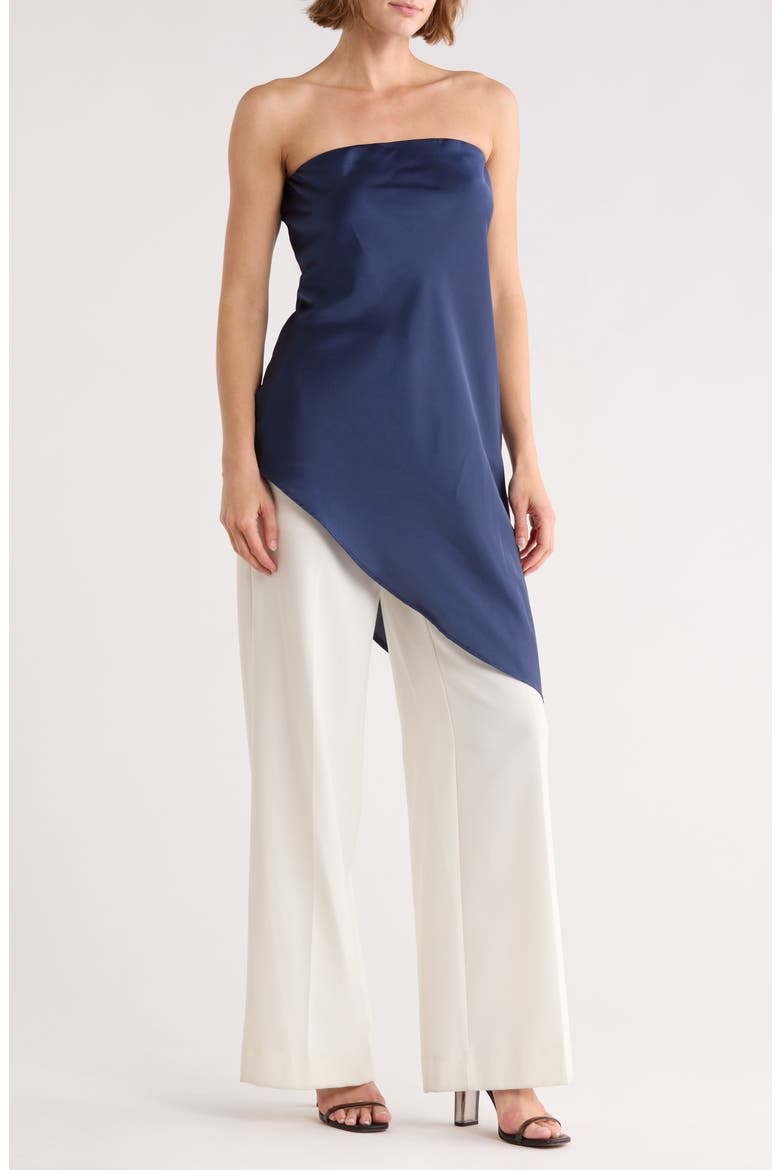 Asymmetric Strapless Tunic Top, Main, color, NAVY