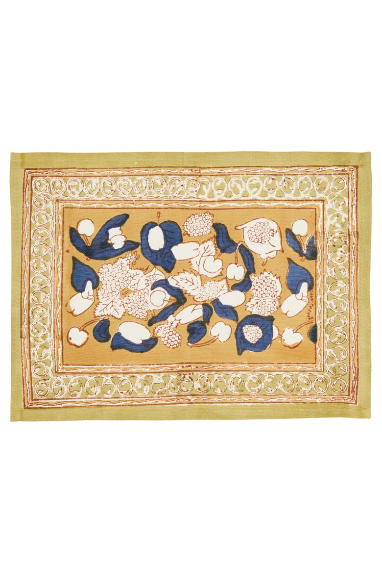 Forest Harvest Mats, Main, color, Mustard/Blue 15" x 18"