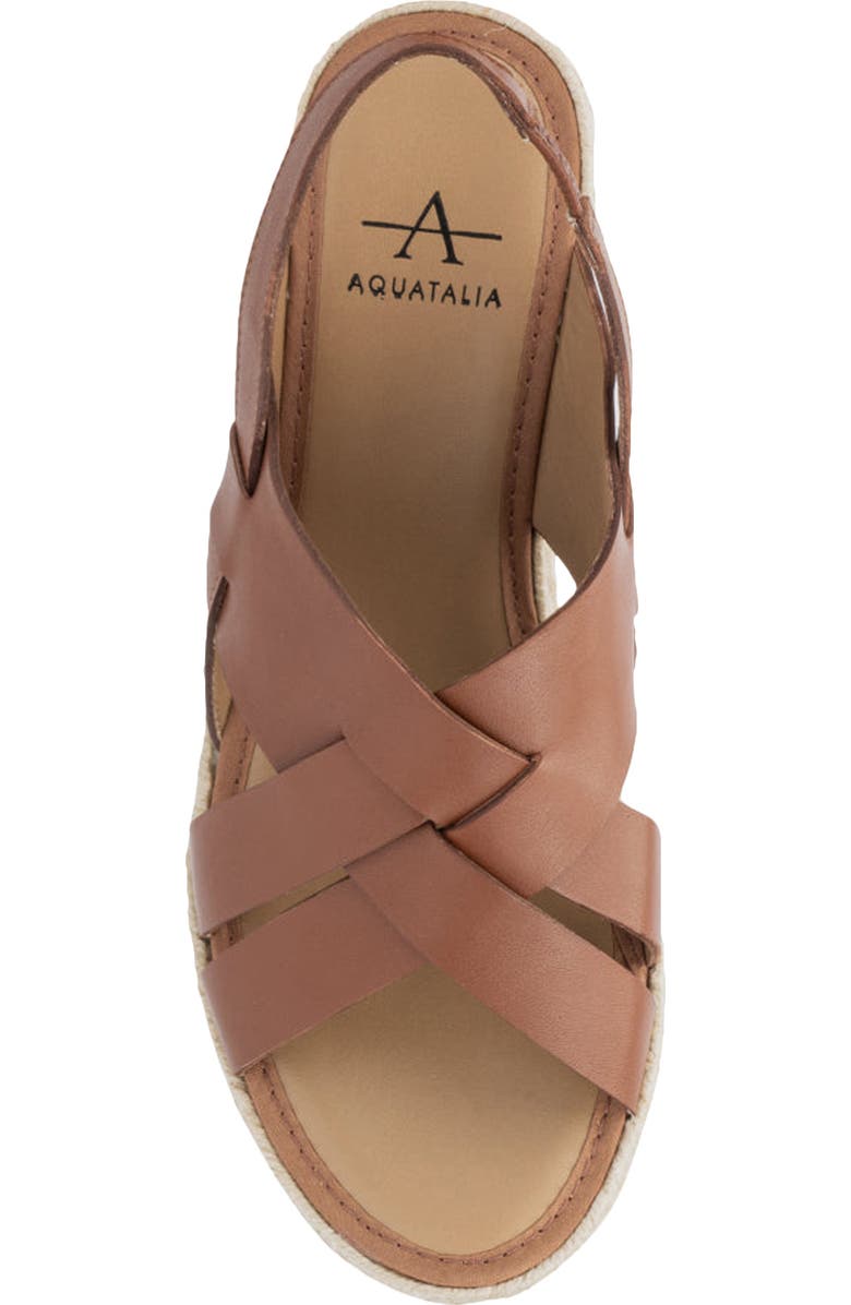 Aquatalia Amaya Water Repellent Slingback Espadrille Wedge Sandal, Alternate, color, Mid Brown