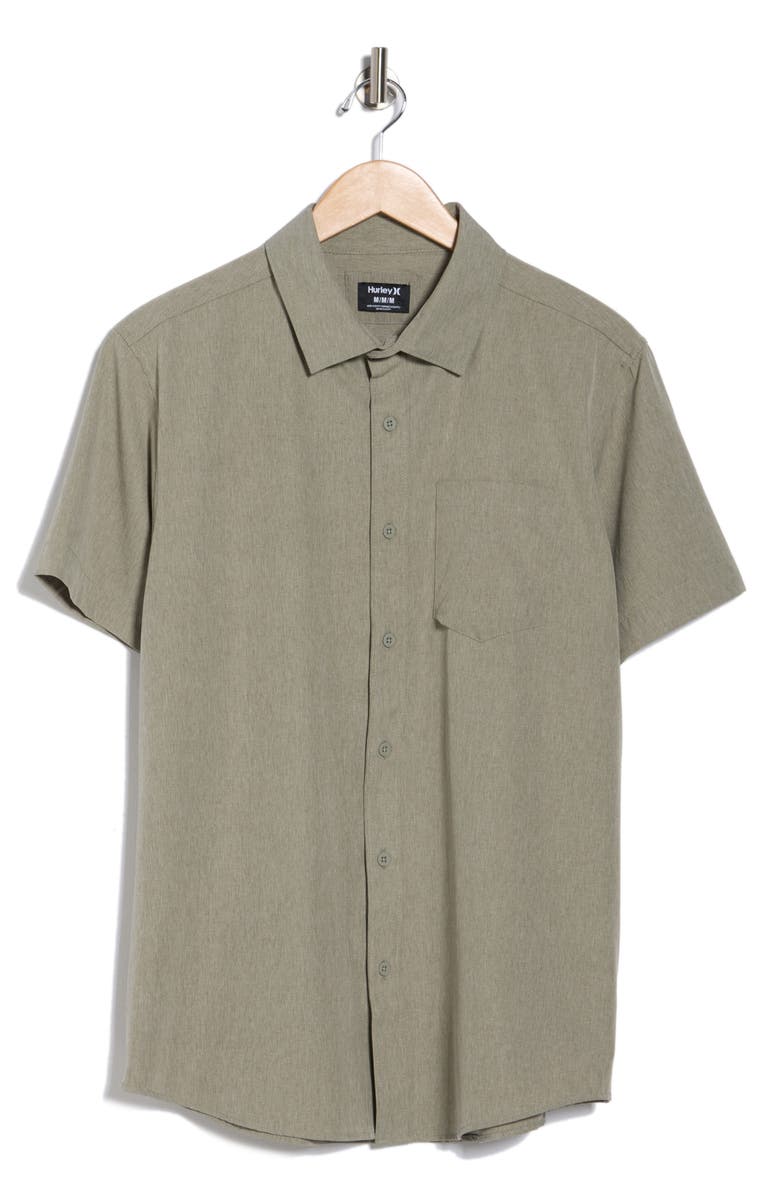 Hurley Tech Chambray Woven Shirt, Alternate, color, Olive/ Khaki