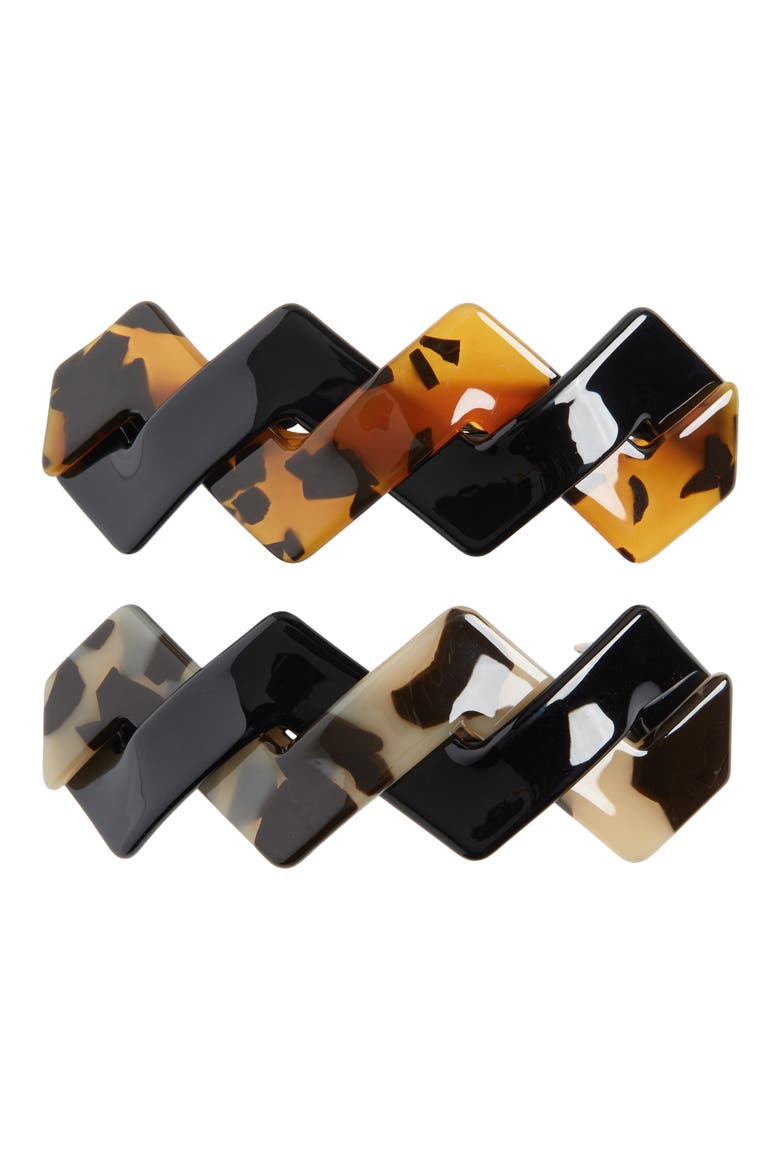 Tasha 2-Pack Barrettes, Main, color, MILKY TORTOISE/ TORTOISE