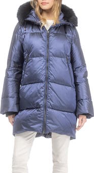 GORSKI Apres-Ski Horizontal Jacket With Detachable Genuine Shearling Hood Trim