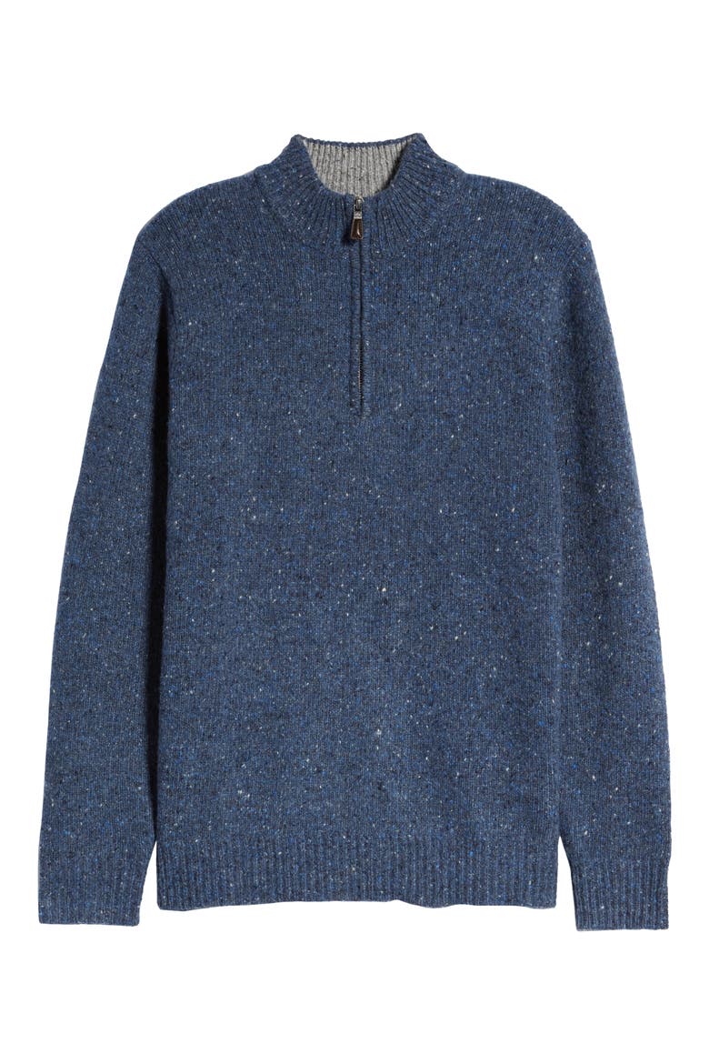 Donegal Quarter Zip Pullover, Alternate, color, DARK SAILOR