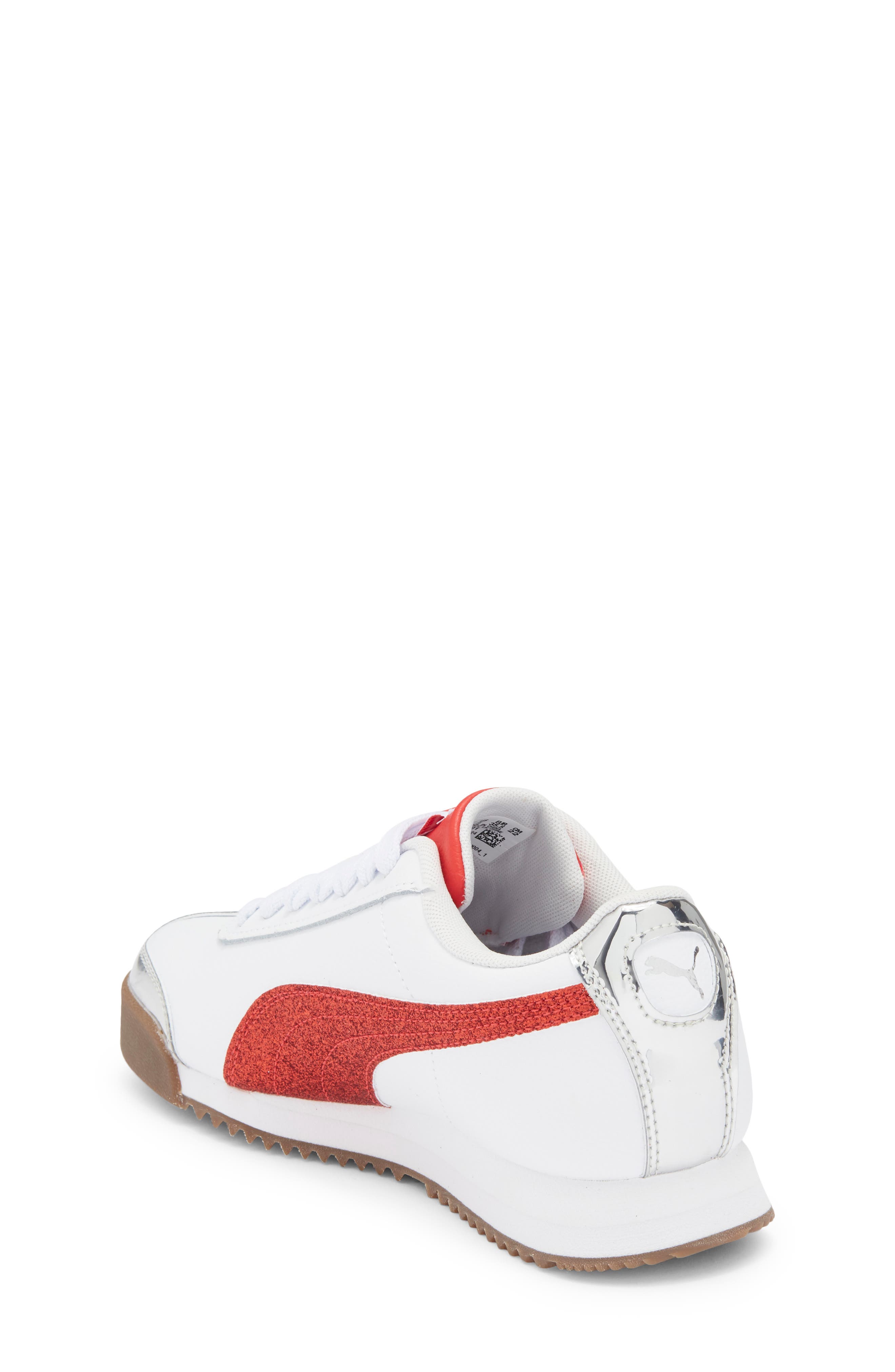 PUMA Kids' Roma 24 Standard Jr Sneaker, Alternate, color, Puma White/ Red/ Silver