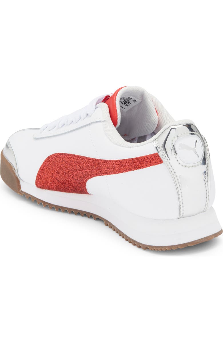 PUMA Kids' Roma 24 Standard Jr Sneaker, Alternate, color, Puma White/ Red/ Silver