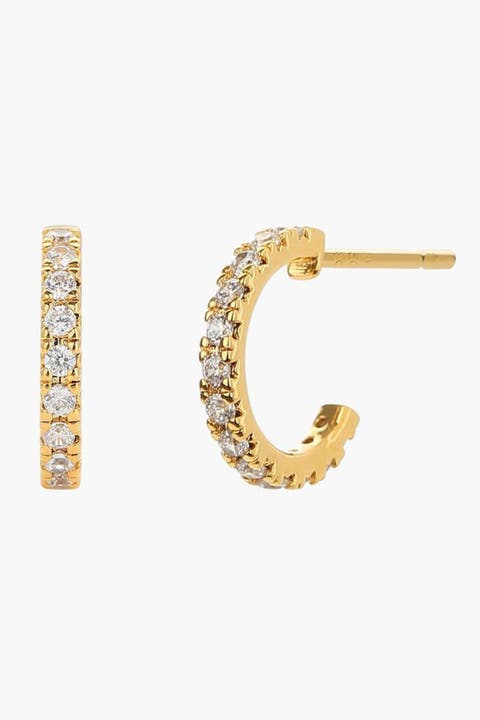 Sterling Silver 18k Gold Plated Miranda Earrings Modern Trendy Style