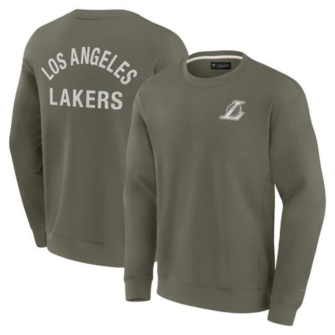 Unisex Fanatics Signature Olive Los Angeles Lakers Super Soft Pullover Crew Sweatshirt