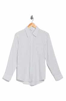 Three Dots Relaxed Fit Linen Blend Button-Up Shirt