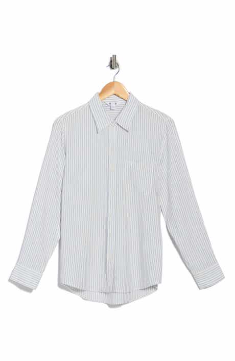 Three Dots Relaxed Fit Linen Blend Button-Up Shirt