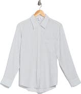 Three Dots Relaxed Fit Linen Blend Button-Up Shirt
